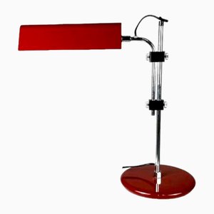 Mid-Century Italian Adjustable Table Lamp in Steel and Chrome-Plated Metal