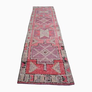 Türkischer Vintage Teppich in Rosa Lila Beige, 1960er