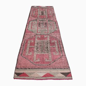 Türkischer Vintage Teppich in Rosa Grau Beige, 1960er