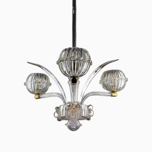 Art Deco Murano Glass Chandelier from Barovier & Toso, 1940s