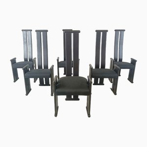 Postmodern High Back Dining Chairs, 1970s, Set of 6