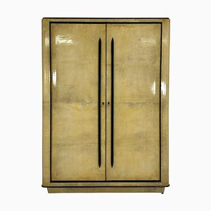 Armoire Art Déco en Parchemin et Noyer par Guglielmo Ulrich, Italie, 1930s