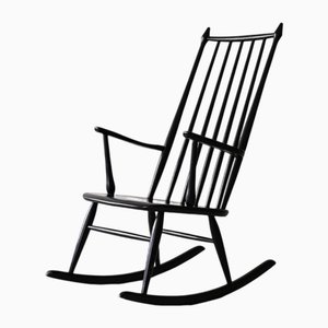 Rocking Chair Scandinave Noire, 1960s