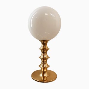 Lámpara de latón con esfera blanca