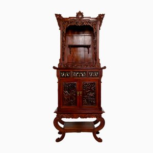 Antique Asian Cabinet in Carved Wood, 1880