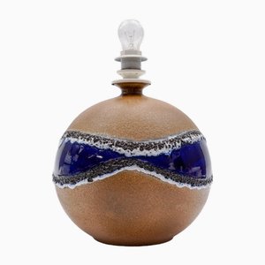 Lámpara de mesa con forma de globo Mid-Century moderna de cerámica de Leola, años 60