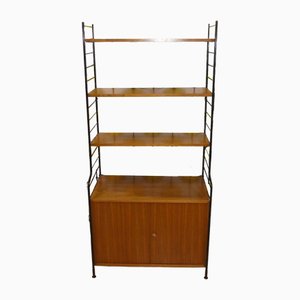 Libreria String Head of Shelf WHB Shelf in acciaio e filo metallico con elemento armadio, anni '60