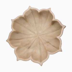 Escultura de centro de mesa con flor de mármol Mid Century