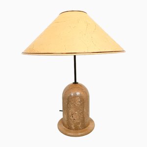 Lámpara de mesa vintage de travertino, años 70