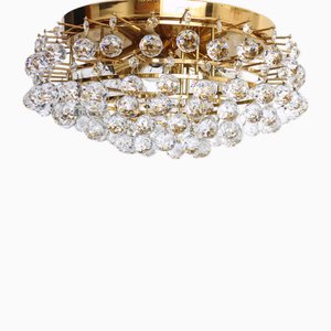 Lustre Vintage en Cristal et Rass, 1960