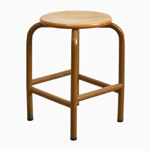 Vintage French School Stool, 1950s