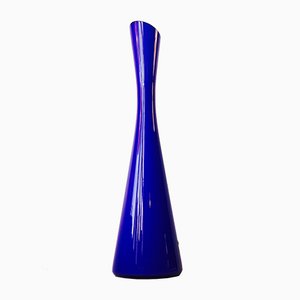Tall Blue Glass Vase by Gunnar Ander for Elme Glasbruk, 1960s