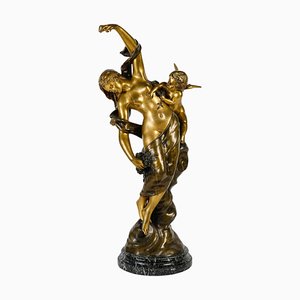 Campagne, Figurative Skulptur, Vergoldete und Patinierte Bronze, 19. Jh.
