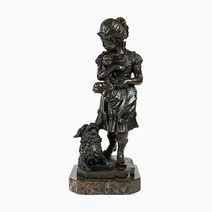 Romantischer Künstler, Figurative Skulptur, 20. Jahrhundert, Bronze