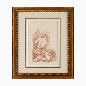 Jean Robert Ango, Figurative Scene, 1700s, Sanguine on Paper, Framed