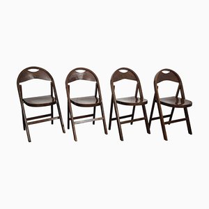 Mid-Century B 751 Folding Chairs in Wood from Thonet, 1960s, Set of 4