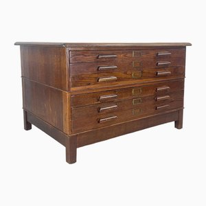 Wooden Chest with Leather Top, 1940s