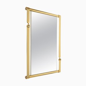 Midcentury Wall Mirror with Golden Twisted by Luciano Frigerio, 1970s