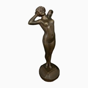 Bronzene Premier Frisson Dancer Statue von L. Oury, 1900