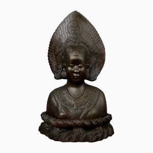 Artista indocinese, busto di ballerina, bronzo