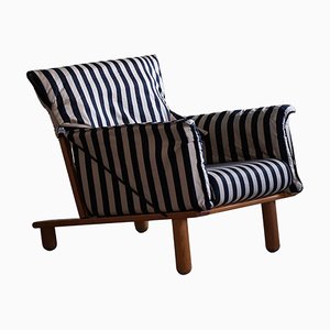 Gotland Lounge Chair in Fabric and Pine by Tord Björklund for Ikea, 1980s