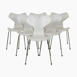 Graue Grandprix Stühle von Arne Jacobsen, 6 . Set