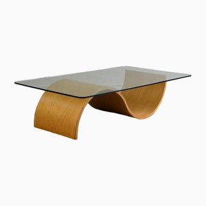 Table Basse Vintage avec Plateau en Verre