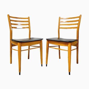 Set of Vintage Danish Dining Chairs in Black Skai