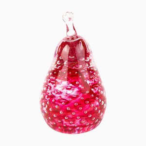 Venetian Murano Glass Desk Paperweight in Pear Shape