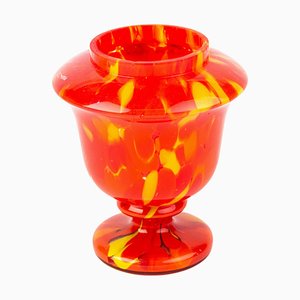 Vase Art Déco en Verre Éclaboussé de Loetz