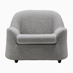 Fauteuil en Laine Bouclée Grise de Afra & Tobia Scarpa, Italie, 1960s