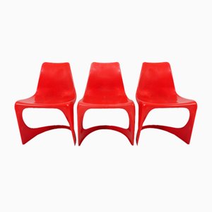 Red Model 290 Dining Chairs by Steen Ostergaard for Cado, Set of 6