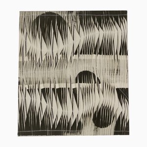 Textile Sculpture Board with Wave and Relief Effect in Charcoal Shades