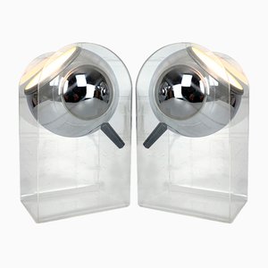 Space Age Table Lamps in Acrylic Glass by Gino Sarfatti for Arteluce, Set of 2