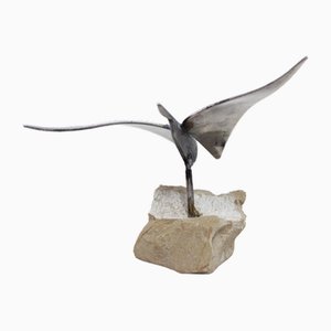 Francis Béboux, Escultura de pájaro, 2005, Metal y piedra