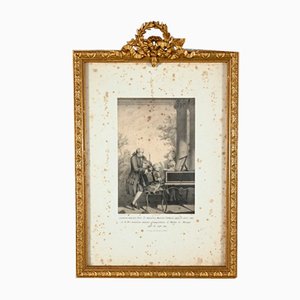 Imprimerie Lemercier, La famiglia Mozart, metà del XIX secolo, incisione, con cornice