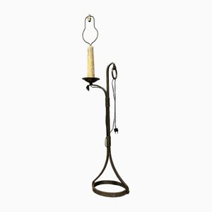 Forged Iron Torch Floor Lamp by Jean-Pierre Ryckaert