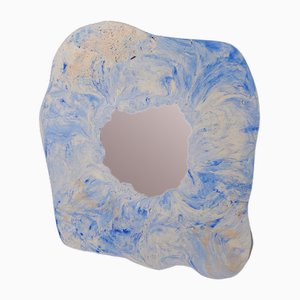 Espejo Arrarka de yeso azul