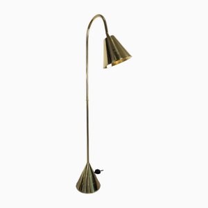 Lámpara de pie de latón de Jacques Adnets, años 50