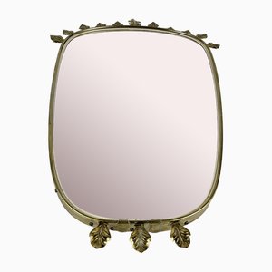 Vintage Belgian Wall Mirror with Brass Frame, 1970s