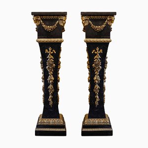 Marble and Bronze Columns, 20th Century, Set of 2