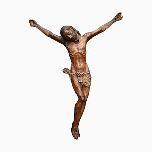 Großes Corpus Christi aus geschnitztem polychromem Holz, 18. Jh.