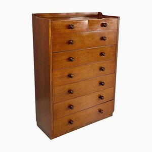 Italian Modern Chest of Drawers in Wood with Spherical Handle, 1980s