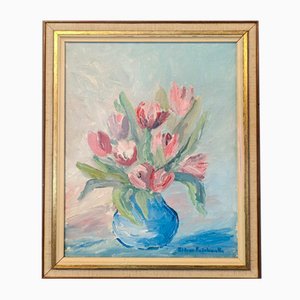 Tulipanes en Pastel Bodegón, Pintura al óleo, Enmarcado