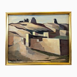 Desert Lands Mini Landscape, Oil Painting, Framed