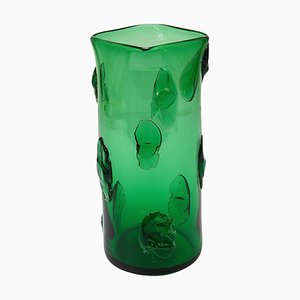 Large Empoli Green Glass Vase, Italy, 1960s
