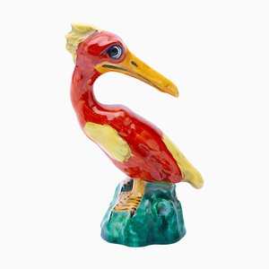 Early 20th Century Crown Staffordshire Polychrome Porcelain Bird