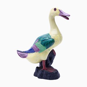 Polychrome Porcelain Mallard Duck from Crown Staffordshire, Early 20th Century