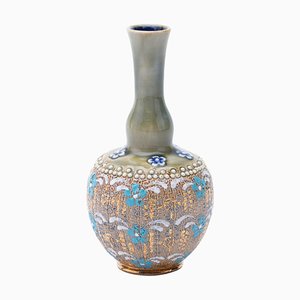 Enamelled Stoneware Vase from Doulton Lambeth, 19th Century