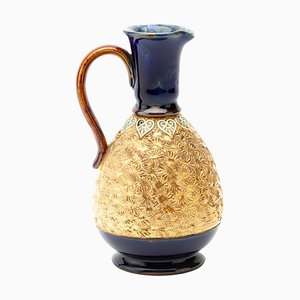 Enamelled Stoneware Pitcher Jug from Doulton Lambeth, 19th Century